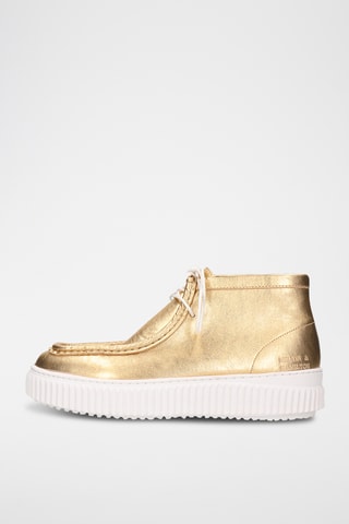 Leren Enkellaarzen Diana- Goudkleurig