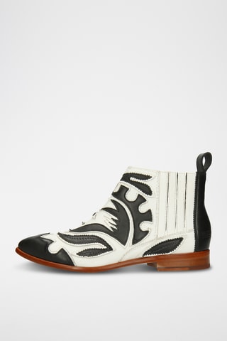 Nappaleren Chelsea enkellaarzen Jessy- Wit en Zwart