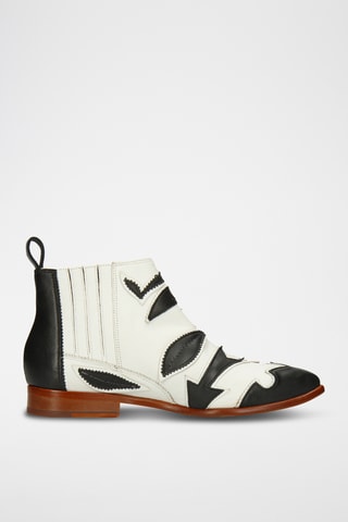 Nappaleren Chelsea enkellaarzen Jessy- Wit en Zwart