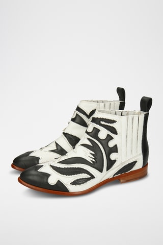 Nappaleren Chelsea enkellaarzen Jessy- Wit en Zwart