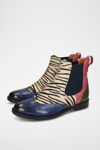 Splitleren Chelsea enkellaarzen Selina- Donkerblauw