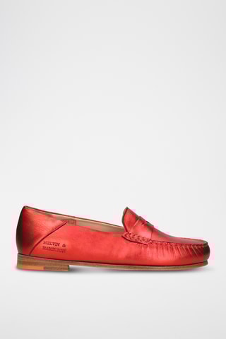 Lakleren Mocassins Thea- Rood