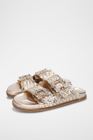 Leren Muiltjes Eve- Goudkleurig