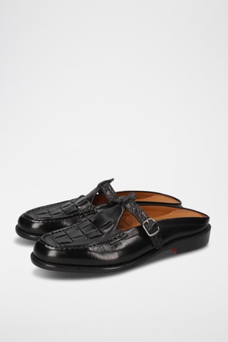 Leren Muiltjes Gianna 7- Zwart