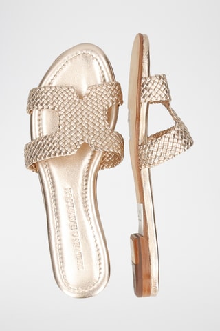 Leren muiltjes Hanna Goudkleurig