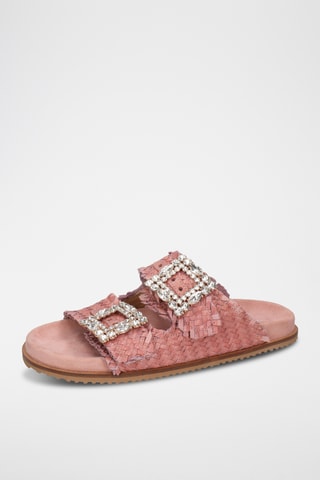 Leren Muiltjes Eve 1- Poederroze