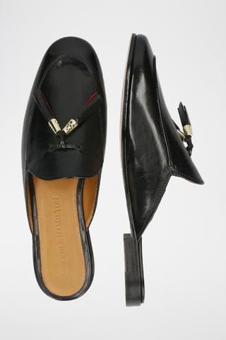 Leren muiltjes Scarlett Zwart