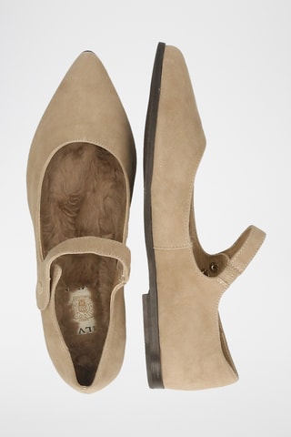 Gevoerde ballerina’s van nubuck Alora- Beige