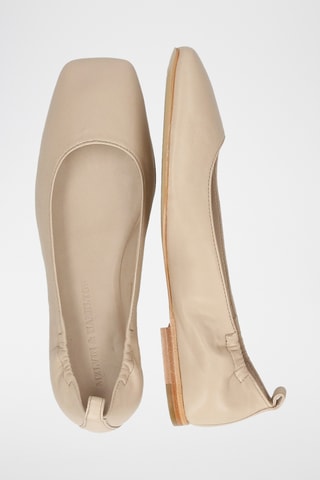 Leren Ballerina's Livia- Taupe