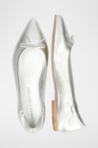 Leren Ballerina's Alora- Zilverkleurig