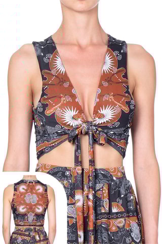 Crop Top Zwart en Bruin