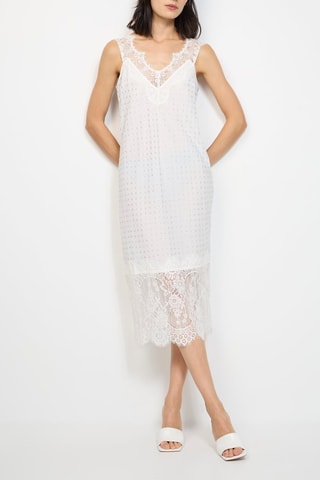 Mouwloze Kanten Jurk - Wit