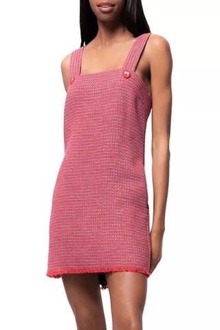 Robe salopette en tweed - Rouge