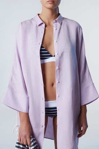 Linnen Blouse-jurk Paars