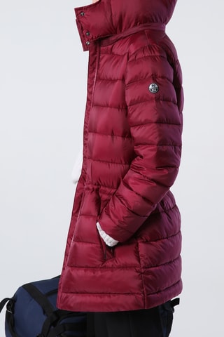 Gewatteerde Jas met Capuchon Kersenrood
