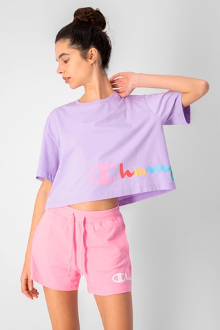 Kort T-shirt Lavendelpaars en Rood