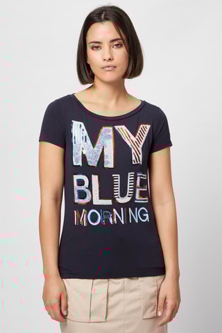 T-shirt Marineblauw - Harmont & Blaine