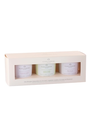 Coffret - 3 bougies naturelles parfumées Fleur de coton, Jardin d’Eden et Rêve de lin