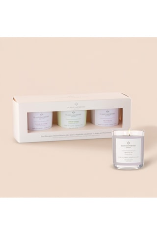 Coffret - 3 bougies naturelles parfumées Fleur de coton, Jardin d’Eden et Rêve de lin