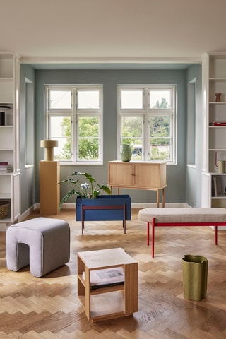 Pufe em madeira Sulpture - Cinzento mesclado - Em poliéster