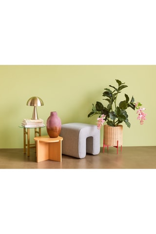 Pufe em madeira Sulpture - Cinzento mesclado - Em poliéster