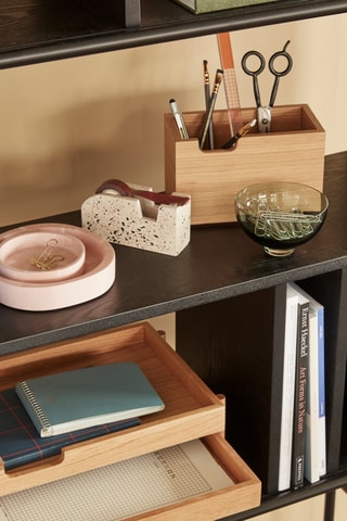 Bibliothèque en frêne et bois d’eucalyptus Divide - 79 x 160 x 32 cm