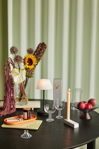 Castiçal em mármore Brick - 15 x 3 x 5 cm - Branco