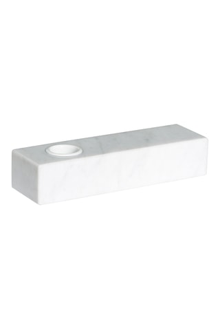 Castiçal em mármore Brick - 15 x 3 x 5 cm - Branco