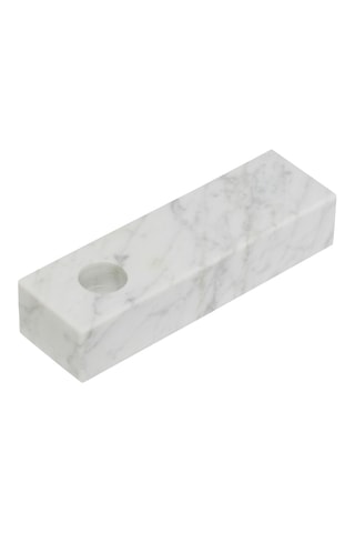 Castiçal em mármore Brick - 15 x 3 x 5 cm - Branco