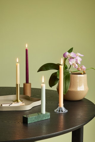 Castiçal em mármore Brick - 15 x 3 x 5 cm - Verde