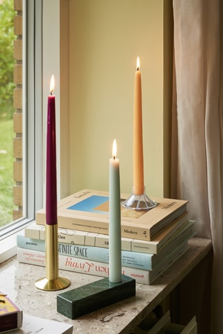 Castiçal em mármore Brick - 15 x 3 x 5 cm - Verde