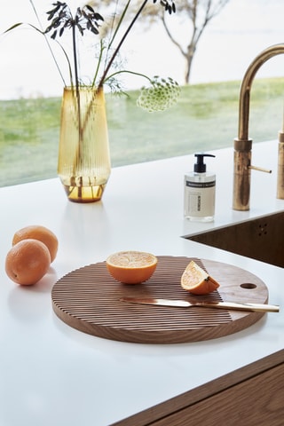 Jarro em vidro soprado à boca Ripple - 26 cm - Amarelo