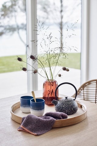 2 jarros em vidro soprado à boca Ripple - 17 cm - Castanho