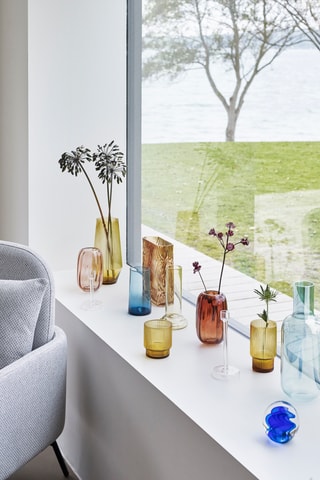 2 jarros em vidro soprado à boca Ripple - 17 cm - Castanho