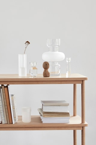 Jarro de cristal Block - 18 cm - Cinzento-escuro