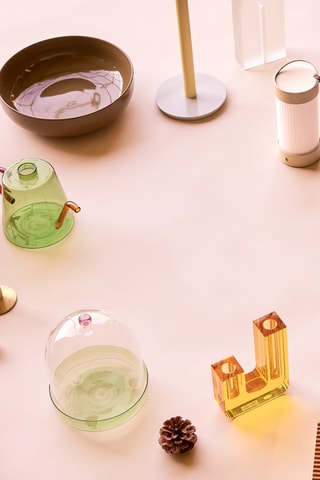 Jarro de cristal Duo - 16 cm - Amarelo