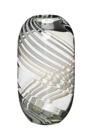 Jarro em vidro soprado à boca Swirl - 28 cm - Cinzento-claro