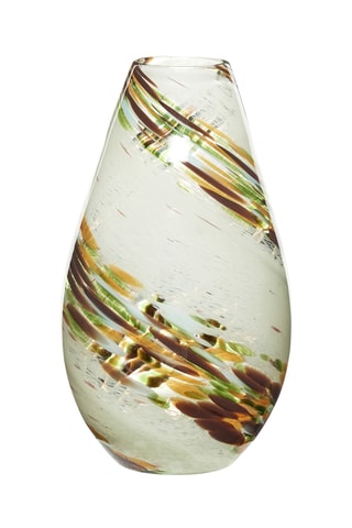 Jarro em vidro soprado à boca Grove - 33 cm - Bege e castanho