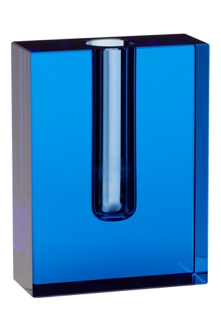 Jarro de cristal Block - 16 cm - Azul-elétrico
