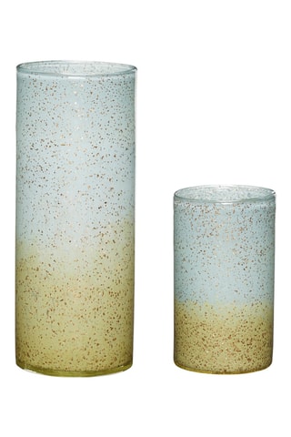 2 jarros em vidro soprado à boca Shimmer - 20 e 35 cm - Azul-celeste