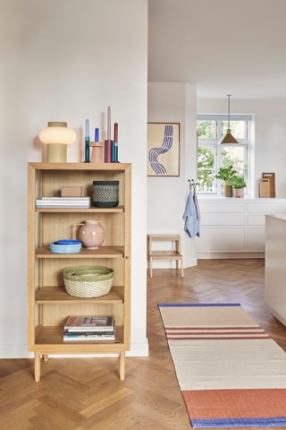 4 castiçais em carvalho maciço Crayon - 6 cm - Bordô e azul-cobalto