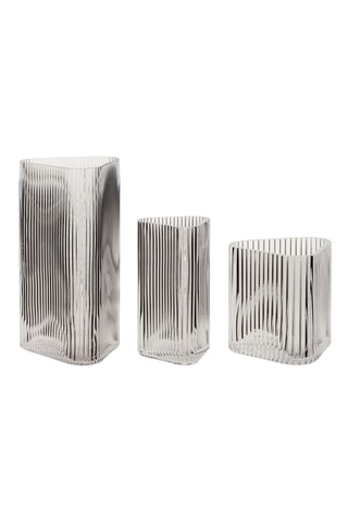 3 jarros em vidro soprado à boca Elements - 28/20/11 cm - Transparente