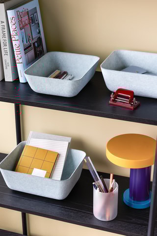 3 cestos Sortit - 27 x 22 x 8 / 29 x 23 x 10 / 31 x 25 x 12 cm - Azul e verde