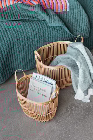 2 cestos em bambu Vantage - 33/29 cm - Natural