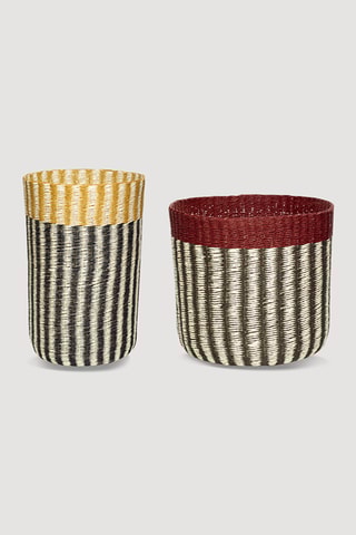 2 cestos Vertigo - 36 e 40 cm - Preto e bege