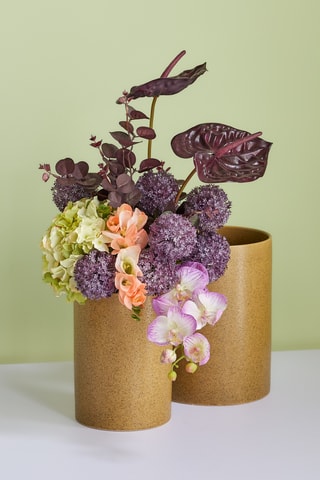 2 jarros de cerâmica Edna - 14 e 18 cm - Castanho