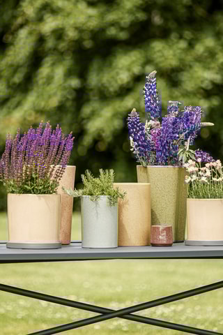 2 jarros de cerâmica Edna - 14 e 18 cm - Castanho