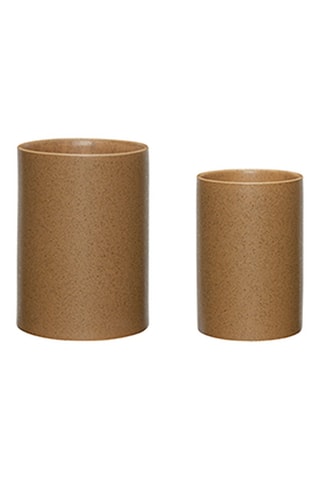 2 jarros de cerâmica Edna - 14 e 18 cm - Castanho