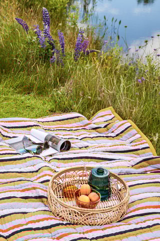 Plaid Pavilion - Moutarde et noir - 140 x 200 cm