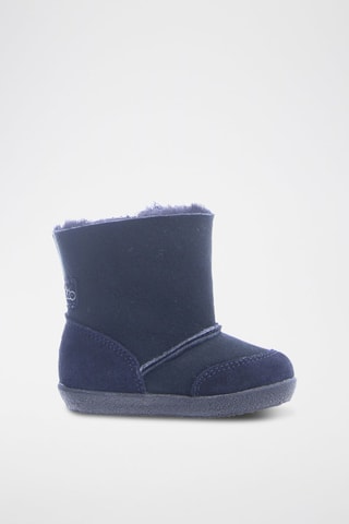 Botins forrados de nobuck e lã Carl - Azul-marinho
